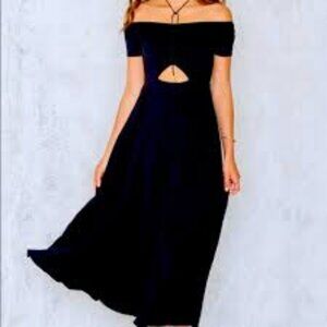 NWT Free People Dance With Me Midi Dress‎  BLACK SZ S